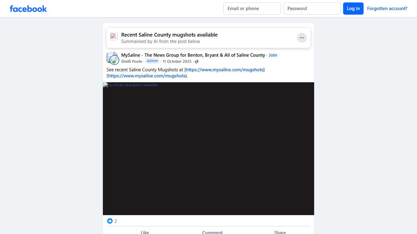 MySaline - The News Group for Benton, Bryant & All of Saline County | See recent Saline County Mugshots at [https://www.mysaline.com/mugshots](https://www.mysaline.com/mugshots). | Facebook